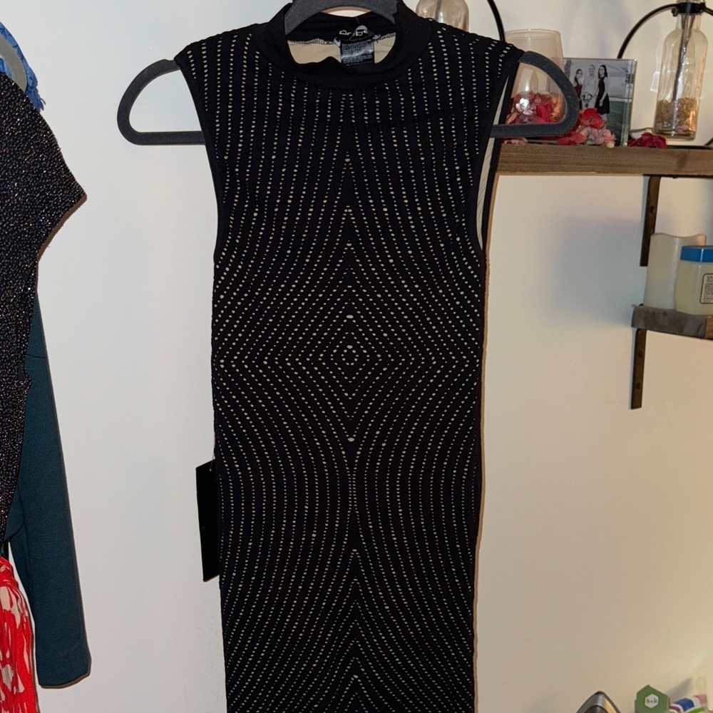Bebe Black Geometric Mini Dress - Picture 1 of 5